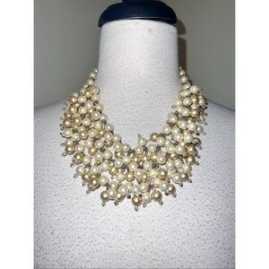 Stella & Dot Women's Grace Two-toned Clustered Pearl Statement Necklace Gold OS